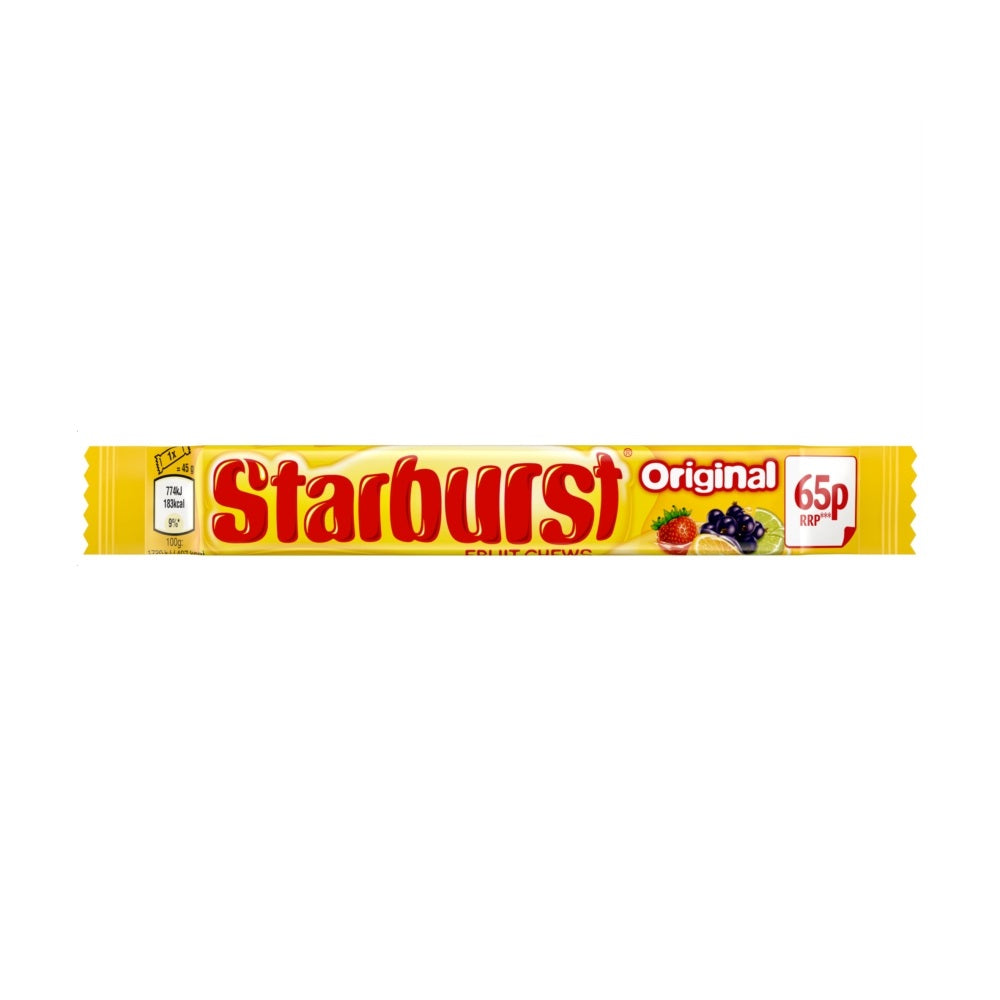 STARBURST ORIGINAL CHEWS 24×45G PMP £0.65