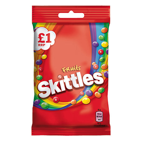 SKITTLES FRUITS BAG 12×125G PMP £1