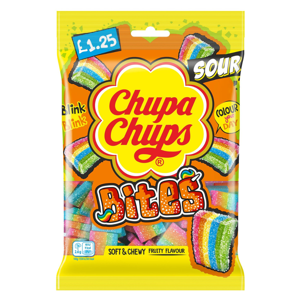 CHUPA CHUPS SOUR BITES BAG 12X120G £1.25