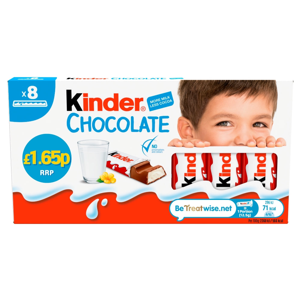 KINDER T8 CHOCOLATE 10X8PACK £1.65