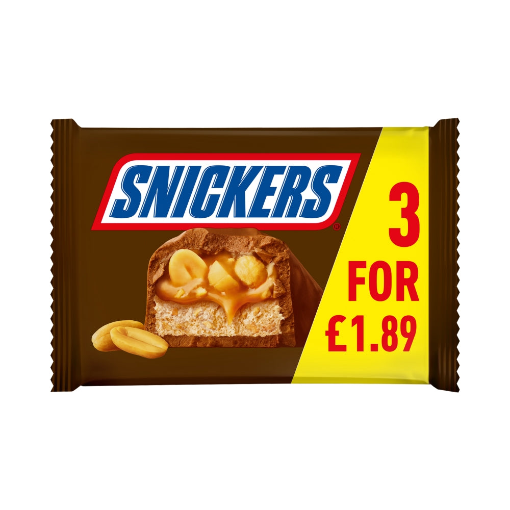 SNICKERS BARS 3 PACK MULTIPACK – 22 × (3×41.7G) – £1.89