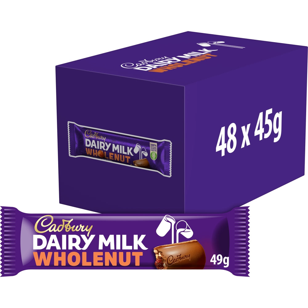 CADBURY STD BARS WHOLENUT 48X45G