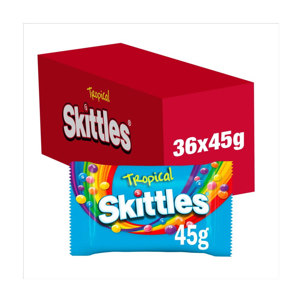 SKITTLES TROPICAL BAG 36×45G PMP £0.65