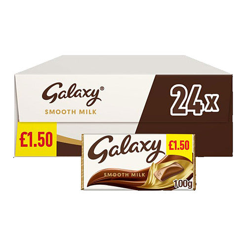 GALAXY BLOCKS SMOOTH MILK 24X100G £1.50