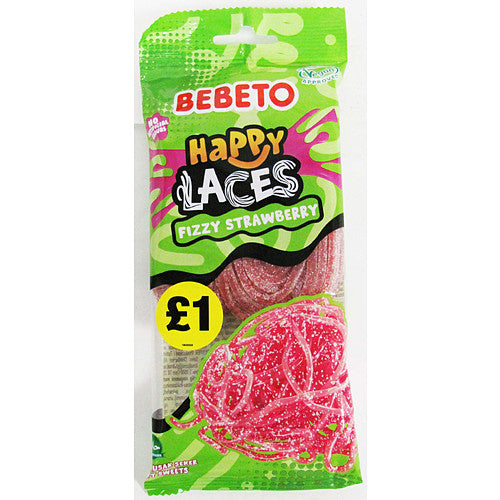 BEBETO FIZZY STRAWBERRY LACES 12X160G £1