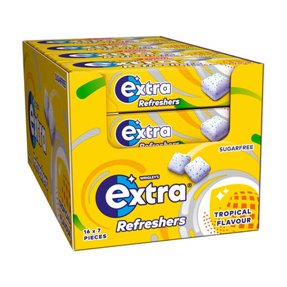 EXTRA REFRESHERS GUM SINGLES SF TROPICAL 16X7PCS