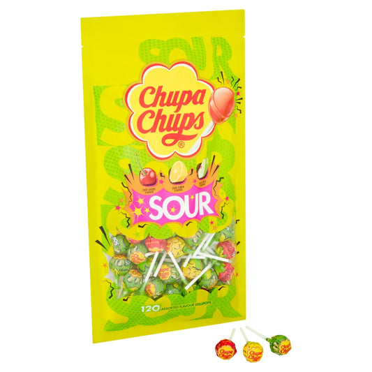 CHUPA CHUPS SOUR BAG 120 LOLLIPOPS