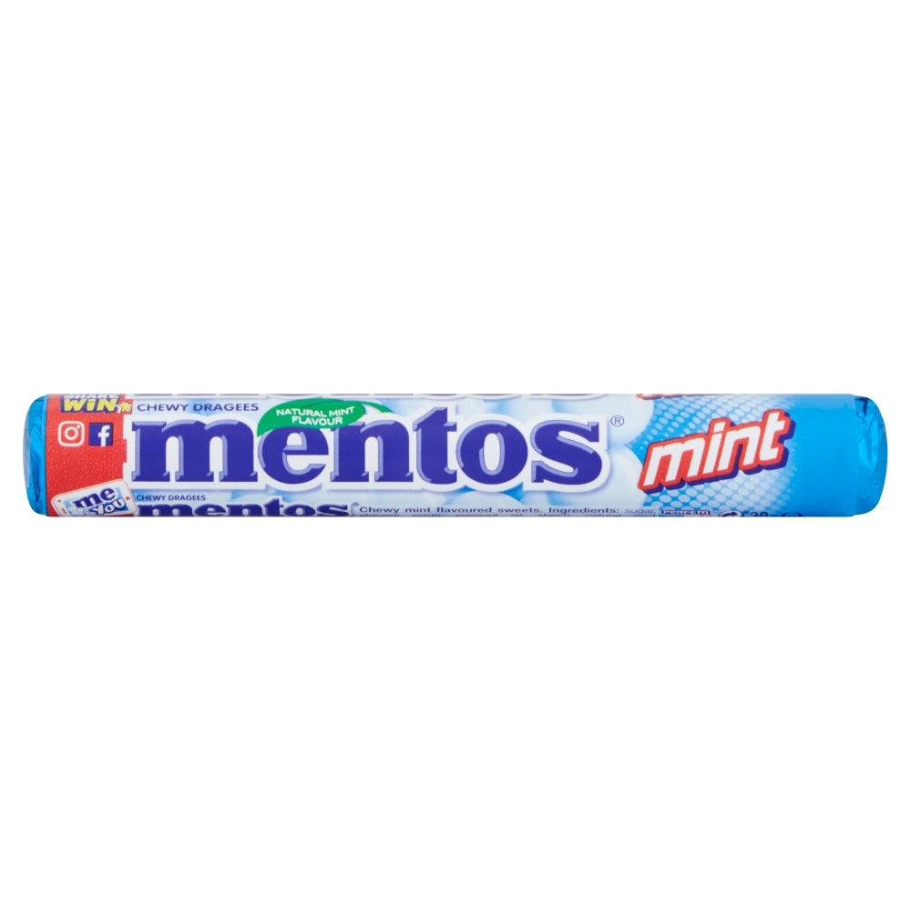 MENTOS MINT CHEWY DRAGEES ROLL 40×38G