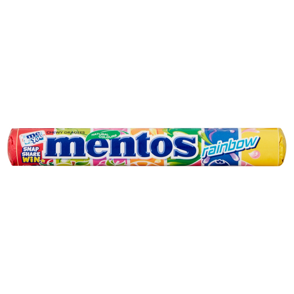 MENTOS RAINBOW CHEWY DRAGEES ROLL 40×38G