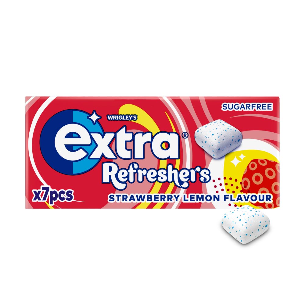 EXTRA REFRESHERS GUM SINGLES SF STRAWBERRY LEMON 16X7PCS