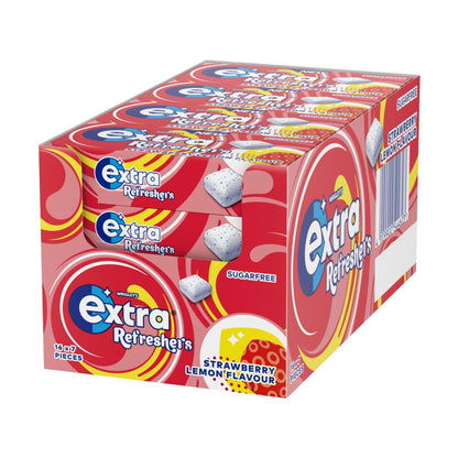 EXTRA REFRESHERS GUM SINGLES SF STRAWBERRY LEMON 16X7PCS