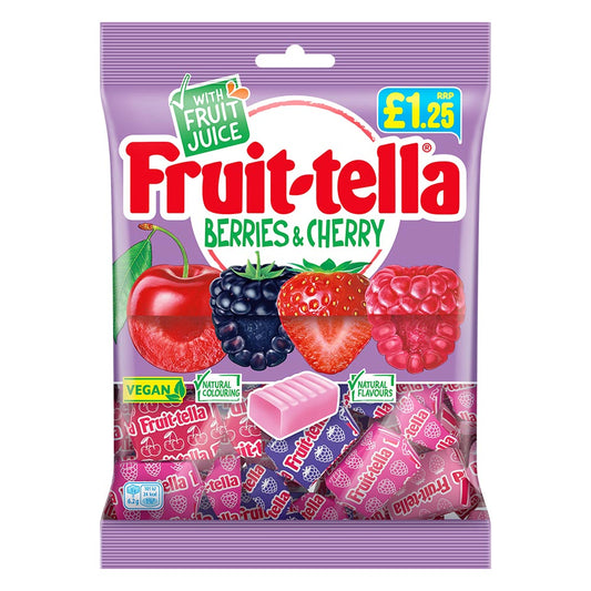 FRUITTELLA BAG BERRIES & CHERRY  12x135G £1.25