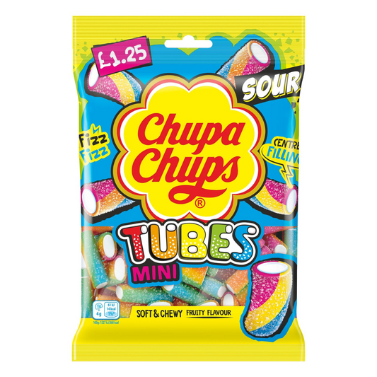 CHUPA CHUPS SOUR TUBES 12X120G £1.25