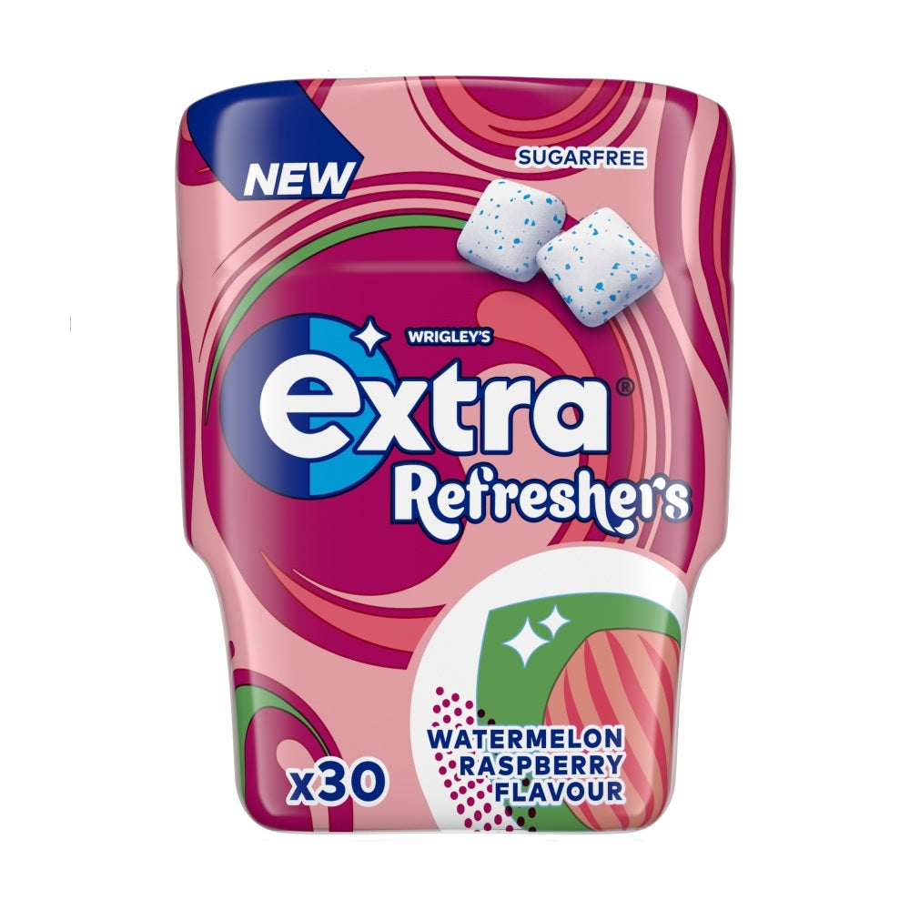 EXTRA REFRESHERS GUM BOTTLE SF WATERMELON RASPBERRY 6X30PCS £2.50