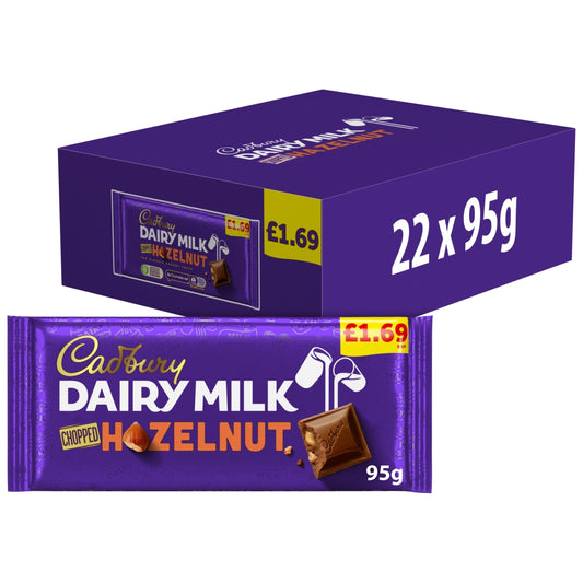 CADBURY BLOCKS  DAIRY MILK CHOPPED HAZELNUT 22X95G £1.69
