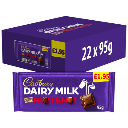 CADBURY BLOCKS  DAIRY MILK FRUIT&NUT 22X95G £1.69