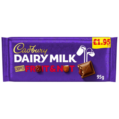 CADBURY BLOCKS  DAIRY MILK FRUIT&NUT 22X95G £1.69