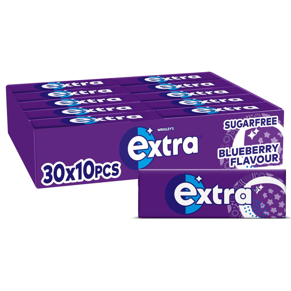 EXTRA GUM SINGLE SF BLUEBERRY 30X10PCS