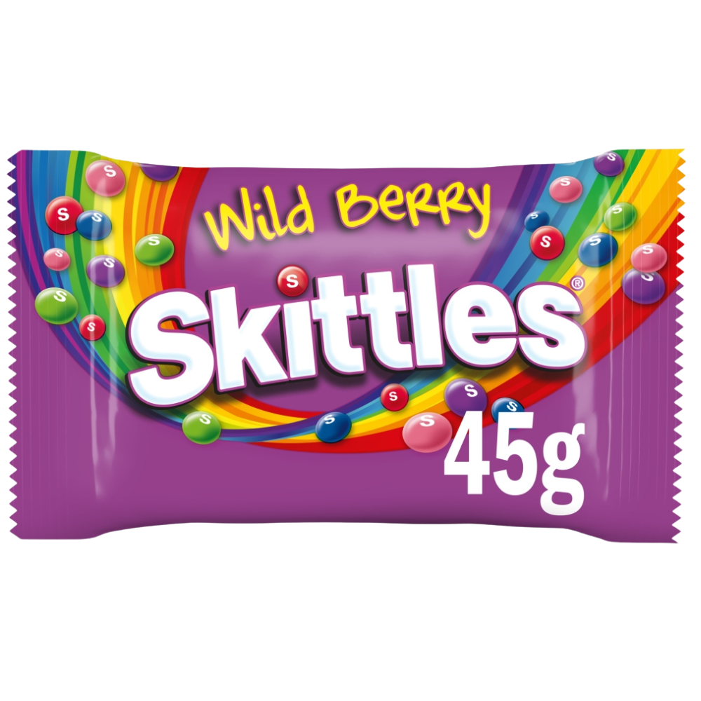 SKITTLES WILD BERRY BAG 36×45G PMP £0.65