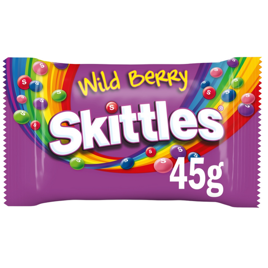 SKITTLES WILD BERRY BAG 36×45G PMP £0.65