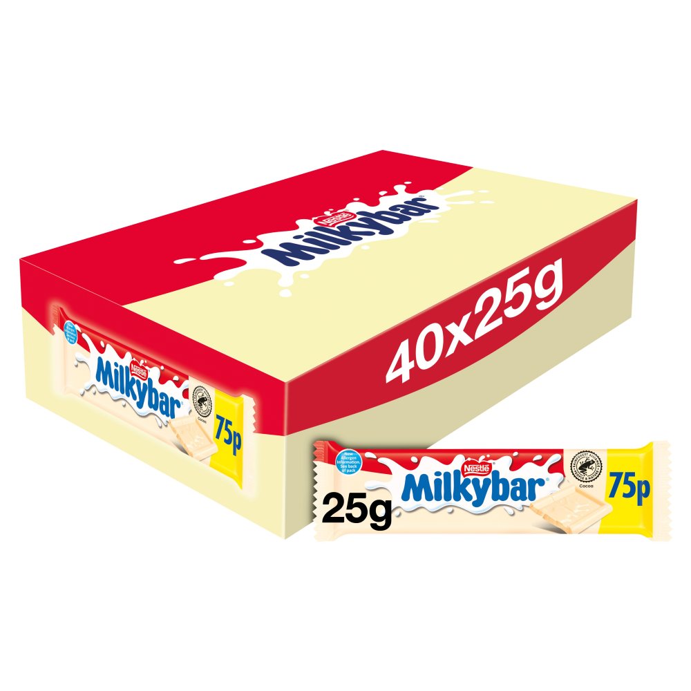 MILKYBAR WHITE CHOCOLATE BAR 40×25G – PMP £0.75