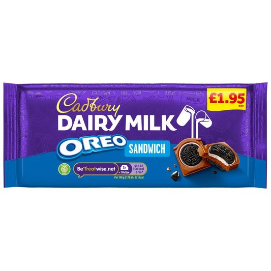 CADBURY BLOCKS  DAIRY MILK OREO SANDWICH BAR 15X96G  £1.95
