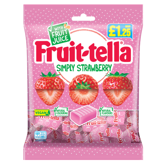 FRUITTELLA BAG STRAWBERRY 12X135G £1.25