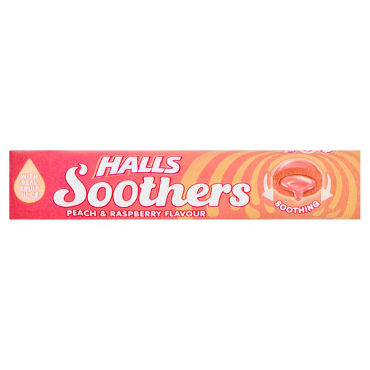 HALLS 20X45G SOOTHERS PEACH & RASPBERRY