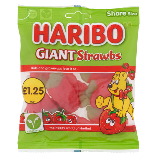 HARIBO GIANT STRAWBERRY 12X154G £1.25