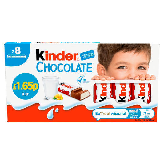 KINDER T8 CHOCOLATE  10X8PACK £1.65