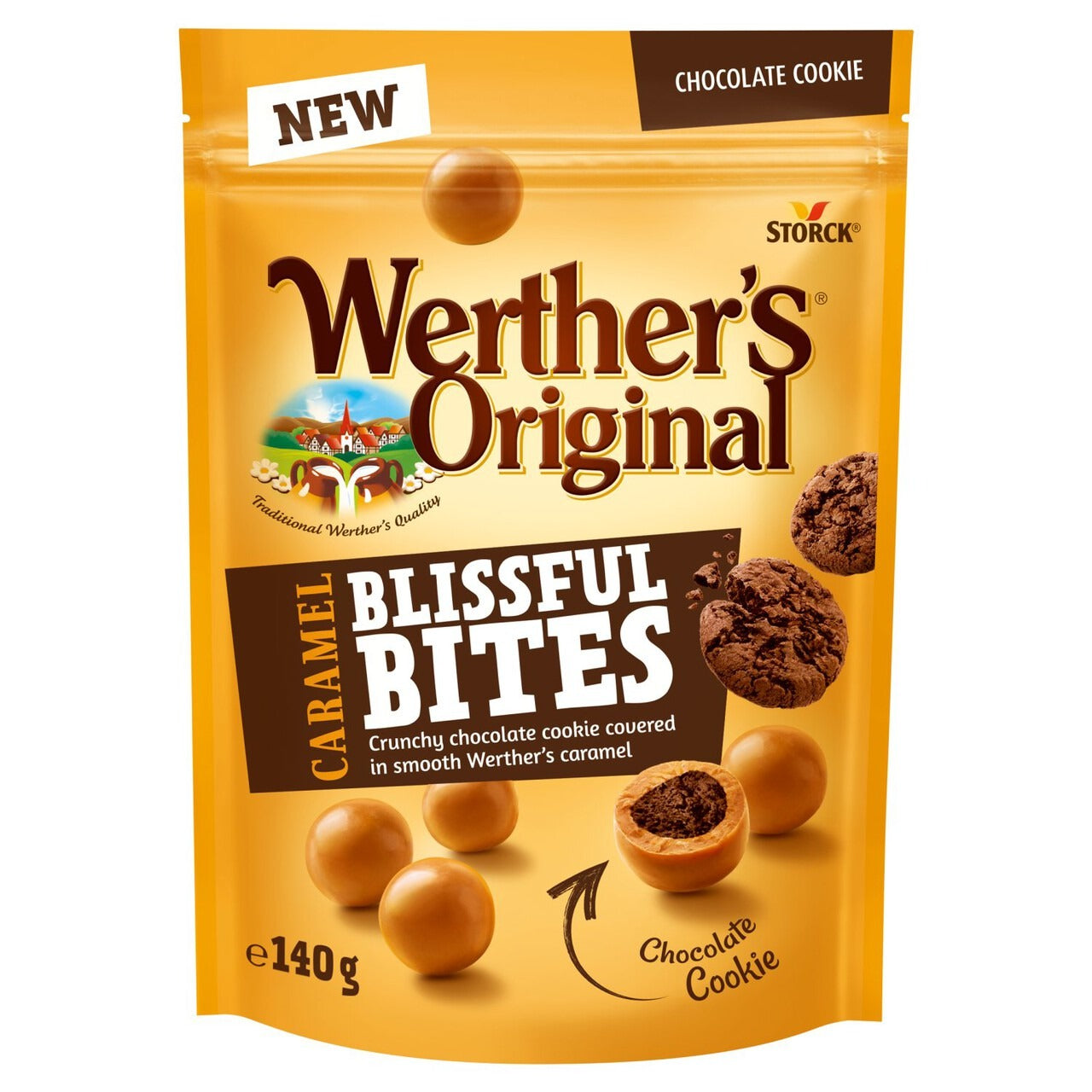 WERTHERS ORIGINAL CARAMEL BITES COOKIE 16X140G